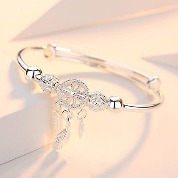 Adjustable Dreamcatcher Bracelet in 925 Sterling Silver