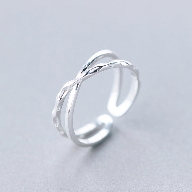 Vintage-Inspired Crossed Silver Ring