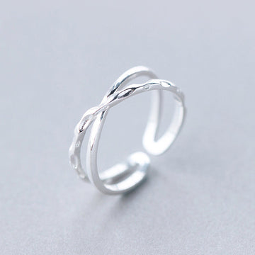 Vintage-Inspired Crossed Silver Ring